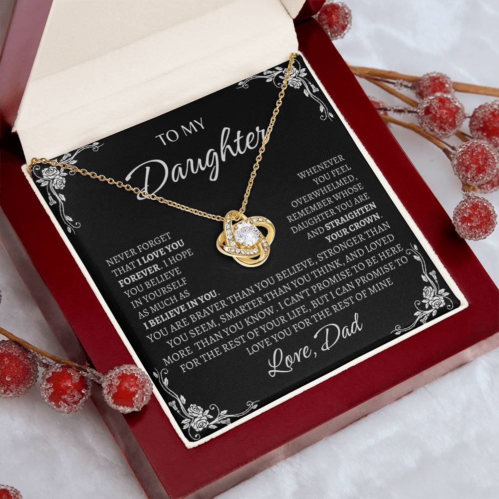 Daughter - Love You Forever - Love Knot Necklace