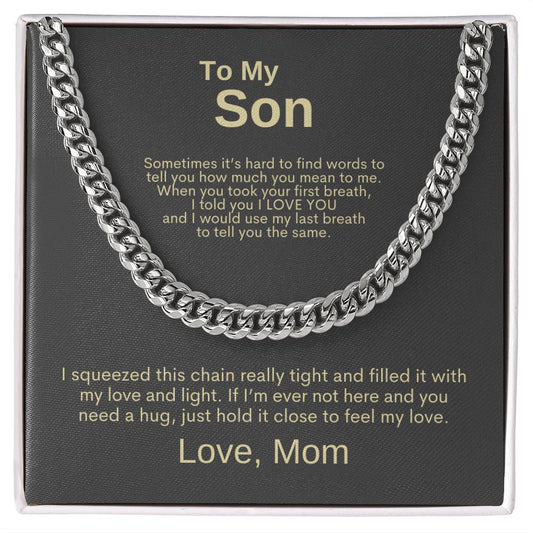 To  My Son Cuban Link Necklace