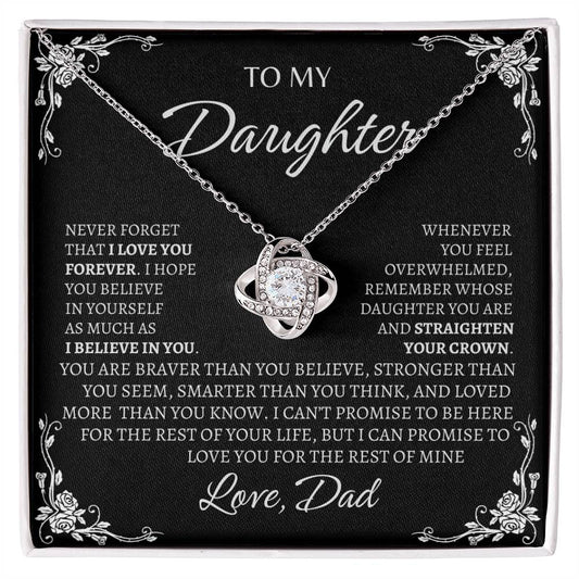 Daughter - Love You Forever - Love Knot Necklace