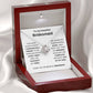 To My Beautiful Bridesmaid Love Knot Necklace