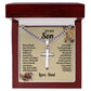 To My Son Artisan Cross Necklace on Cuban Link Chain